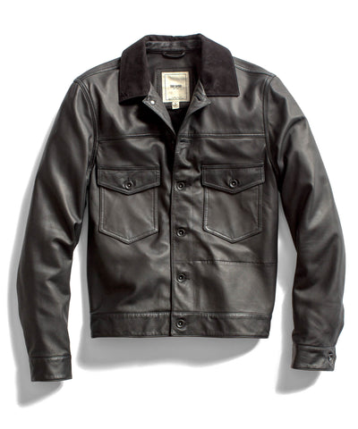 Black Leather Trucker Jacket