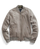 Grey Suede Varsity Jacket