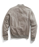 Grey Suede Varsity Jacket