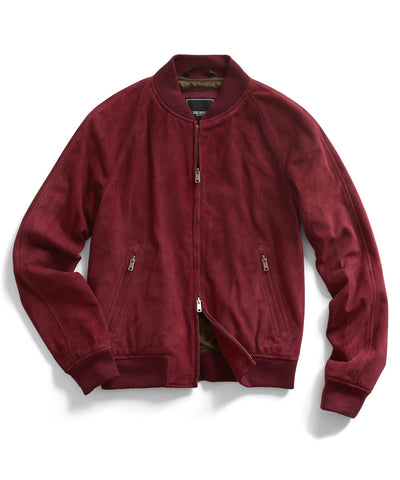 Maroon Varsity Suede Jacket