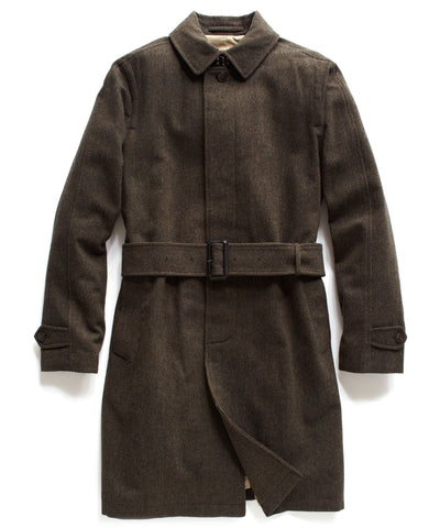 Brown Tweed Trench Jacket
