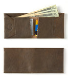 Olive Leather Bi-Fold Wallet