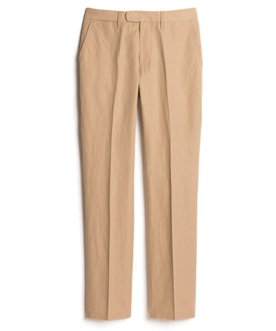 Beige Solid Plain Weave Pant