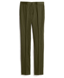 Olive Cotton Metal Suit Pant