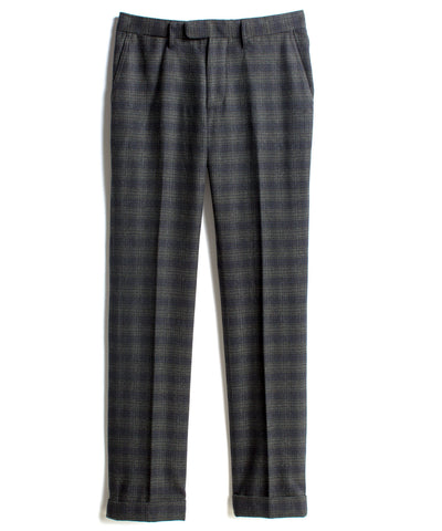 Black Tab Front Plaid Pant