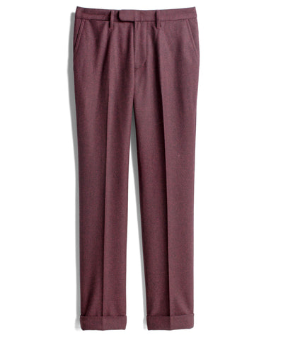 Maroon Wool Tweed Pant