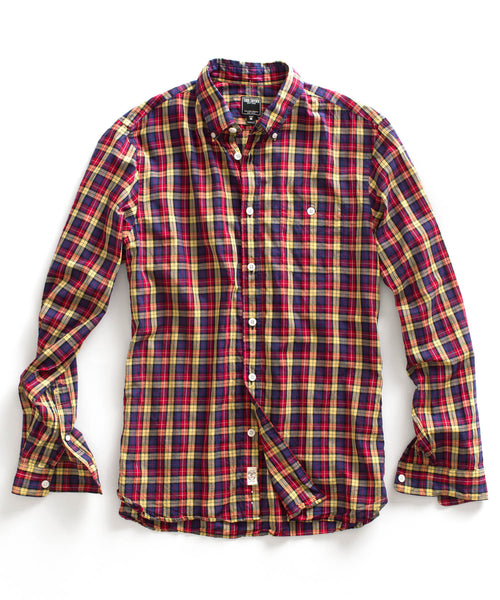 Dark Red Plaid Shirt