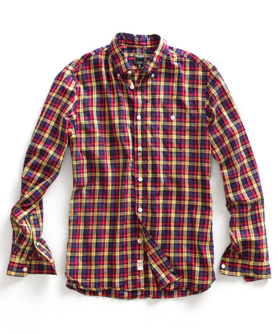 Dark Red Plaid Shirt