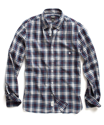 Blue Plaid Button Down Sport Shirt