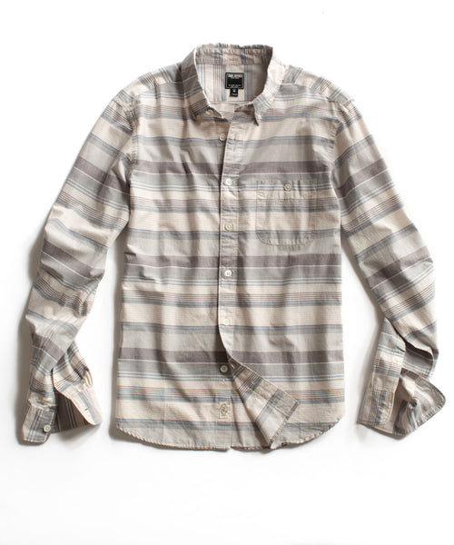 Blue Varigated Horizontal Stripe Shirt