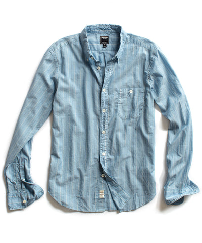 Blue Mixed Wide Stripe Shirt