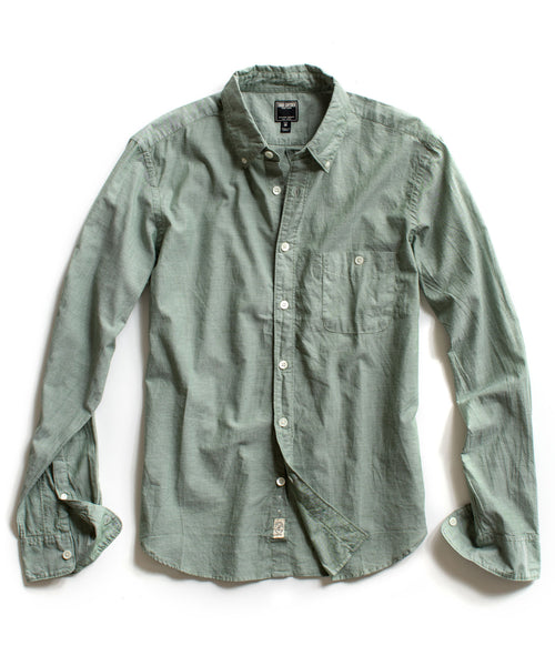 Green Micro Chambray Shirt