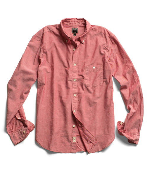 Red Micro Chambray Shirt
