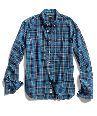 Blue Grey Plaid Sport Shirt
