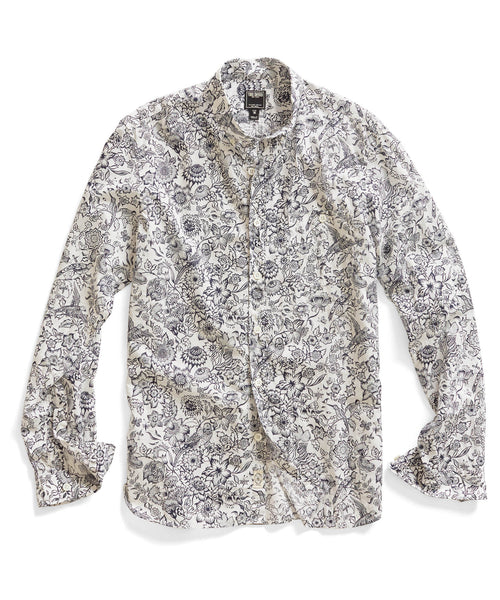 White Floral Poplin Shirt 