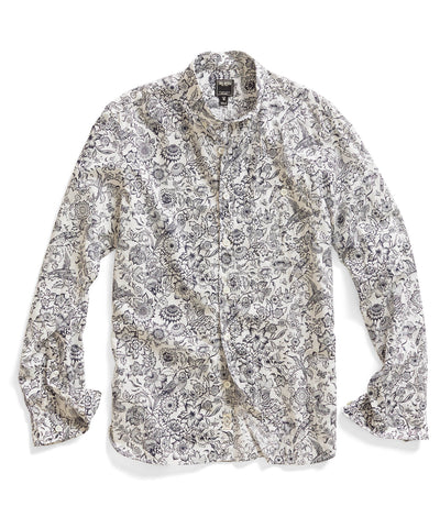 White Floral Poplin Shirt 