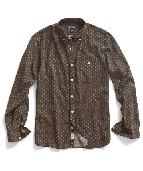 Brown Floral Printed Shirt