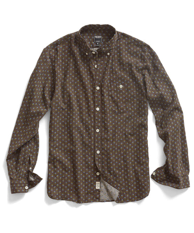 Brown Floral Printed Shirt