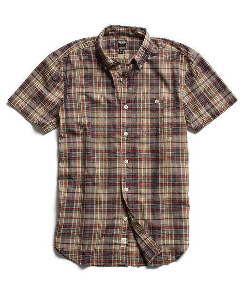 Navy Half Sleeve Plaid Shirt