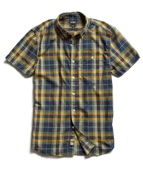Blue Half Sleeve Plaid Shirt