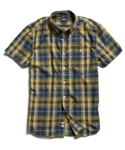 Blue Half Sleeve Plaid Shirt
