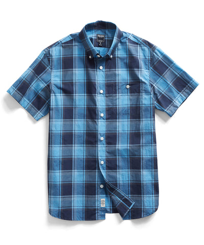 Blue Plaid Short Sleeve Shirt
