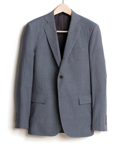Blue Chambray Wool/Linen Suit Coat