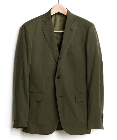 Olive Cotton Metal Sport Coat