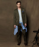 Olive Cotton Metal Sport Coat