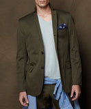 Olive Cotton Metal Sport Coat