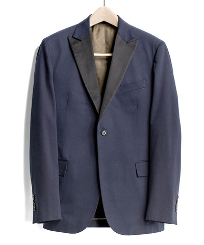 Navy Cotton Tuxedo Jacket