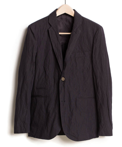 Navy Cotton Metal Blazer