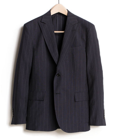 Navy Peak Lapel Suit Coat