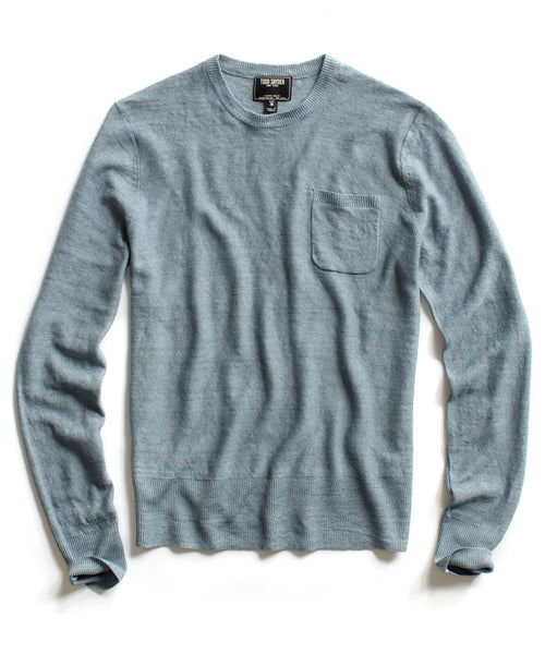 Light Blue Pocket Crew Sweater