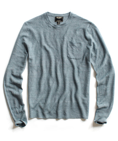 Light Blue Pocket Crew Sweater