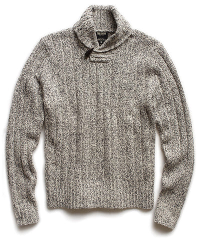 Ivory/Black Shawl Collar Sweater