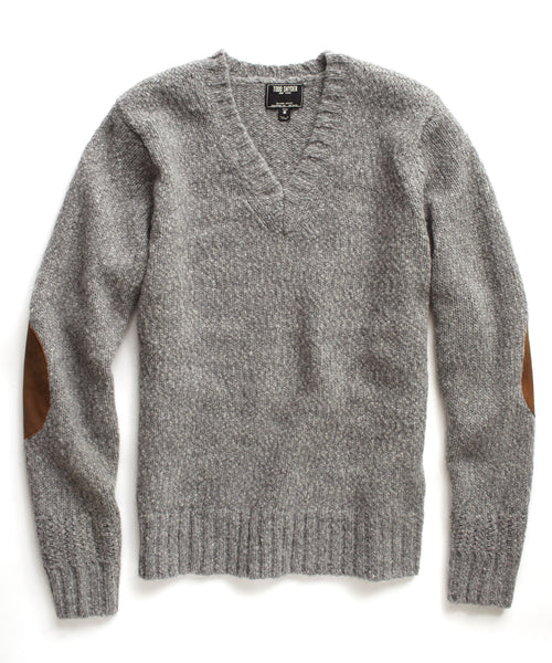 Grey Chunky V-Neck Sweater