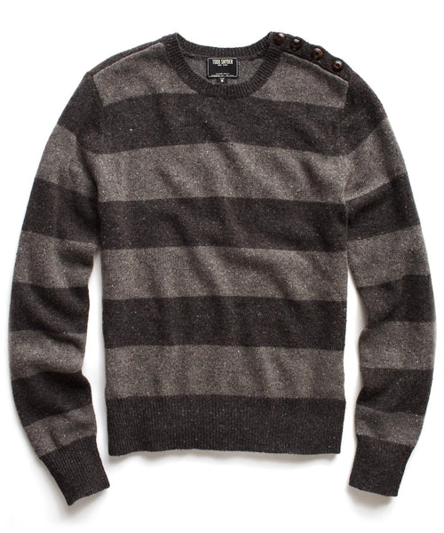 Charcoal Naval Stripe Crew Sweater