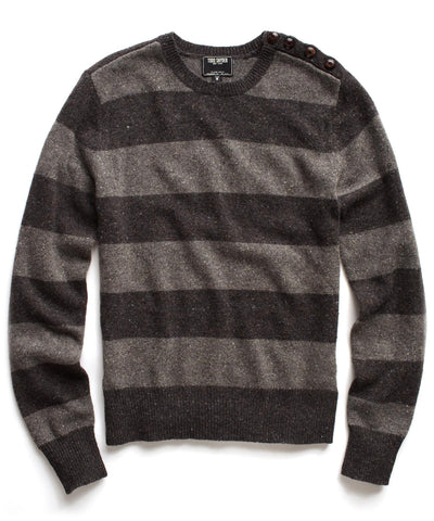 Charcoal Naval Stripe Crew Sweater