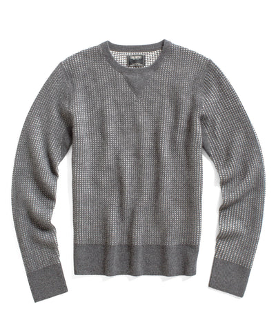 Grey Cashmere Waffle Sweater