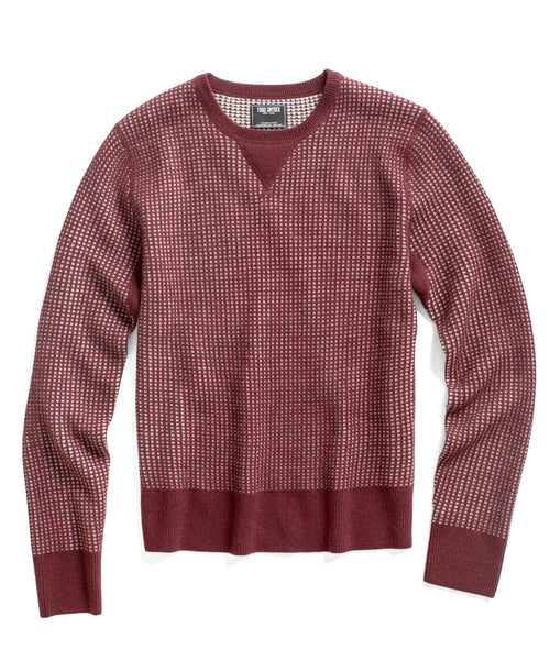 Maroon Cashmere Waffle Sweater
