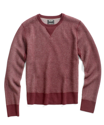 Maroon Cashmere Waffle Sweater