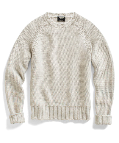 Natural Cashmere Reverse Crew Sweater