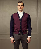 Raspberry Color Block Cardigan