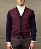 Raspberry Color Block Cardigan