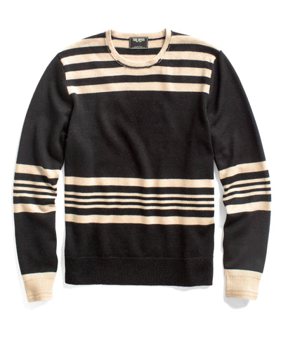 Black Stripe Crew Sweater