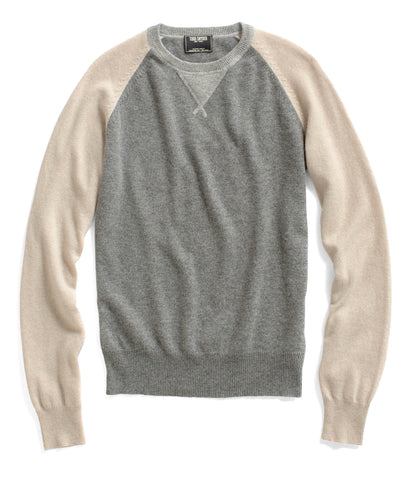 Grey Cashmere Raglan Sweater