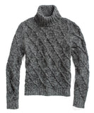 Charcoal Lattice Turtleneck Sweater