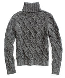 Charcoal Lattice Turtleneck Sweater