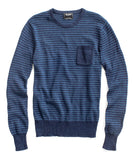 Indigo Stripe Pocket Crew Sweater